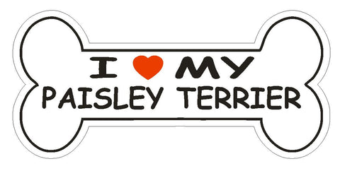 Love My Paisley Terrier Bumper Sticker or Helmet Sticker D2496 Dog Bone Decal - Winter Park Products
