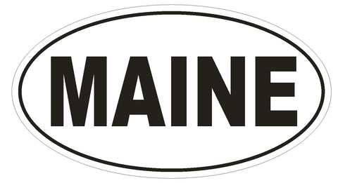 Maine Oval Bumper Sticker or Helmet Sticker D2335 State Euro Oval - Winter Park Products