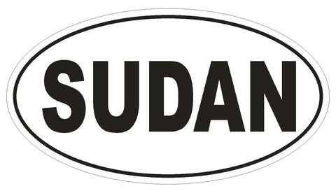 Sudan Oval Bumper Sticker or Helmet Sticker D2264 Euro Oval Country Code - Winter Park Products
