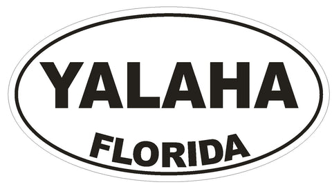 Yalaha Florida Oval Bumper Sticker or Helmet Sticker D2725 Decal - Winter Park Products
