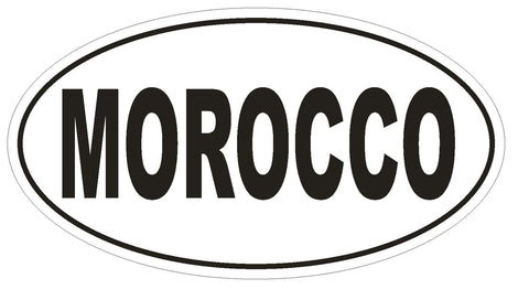 Morocco Oval Bumper Sticker or Helmet Sticker D2303 Euro Oval Country Code - Winter Park Products