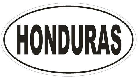 Honduras Oval Bumper Sticker or Helmet Sticker D2302 Euro Oval Country Code - Winter Park Products