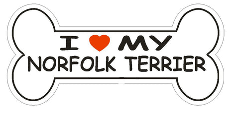 Love My Norfolk Terrier Bumper Sticker or Helmet Sticker D2492 Dog Bone Decal - Winter Park Products
