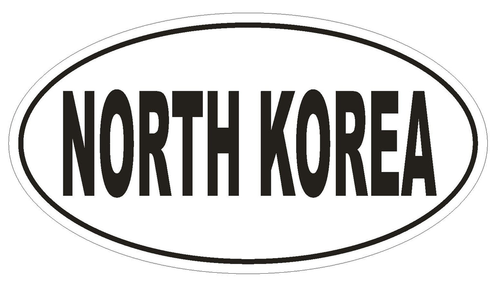 North Korea Oval Bumper Sticker or Helmet Sticker D2185 Euro Oval Country Code - Winter Park Products