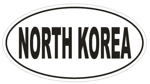 North Korea Oval Bumper Sticker or Helmet Sticker D2185 Euro Oval Country Code - Winter Park Products