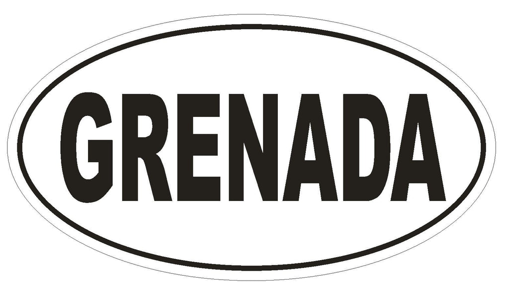 Grenada Oval Bumper Sticker or Helmet Sticker D2296 Euro Oval Country Code - Winter Park Products