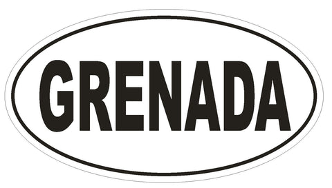 Grenada Oval Bumper Sticker or Helmet Sticker D2296 Euro Oval Country Code - Winter Park Products