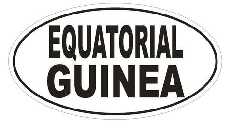 Equatorial Guinea Oval Bumper Sticker or Helmet Sticker D2229 Euro Oval Code - Winter Park Products