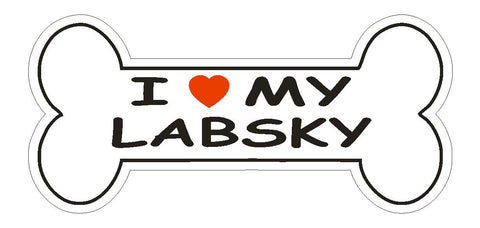 Love My Labsky Bumper Sticker or Helmet Sticker D2473 Dog Bone Decal - Winter Park Products