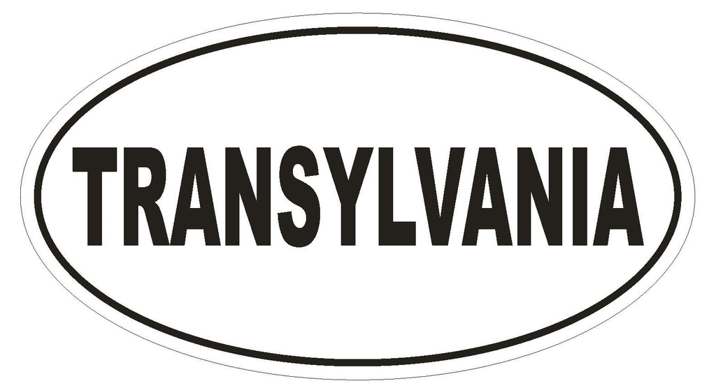 Transylvania Oval Bumper Sticker or Helmet Sticker D2341 Euro Oval Vampire - Winter Park Products