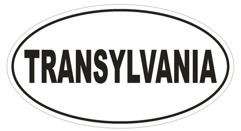 Transylvania Oval Bumper Sticker or Helmet Sticker D2341 Euro Oval Vampire - Winter Park Products