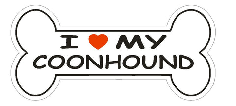 Love My Coonhound Bumper Sticker or Helmet Sticker D2388 Dog Bone Pet Lover - Winter Park Products