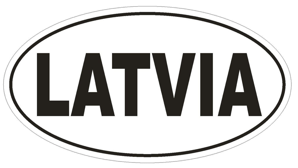 Latvia Oval Bumper Sticker or Helmet Sticker D2189 Euro Oval Country Code - Winter Park Products