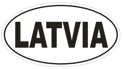 Latvia Oval Bumper Sticker or Helmet Sticker D2189 Euro Oval Country Code - Winter Park Products