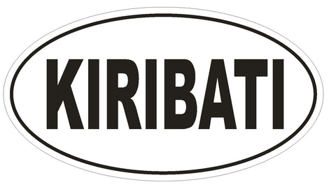 Kiribati Oval Bumper Sticker or Helmet Sticker D2184 Euro Oval Country Code - Winter Park Products