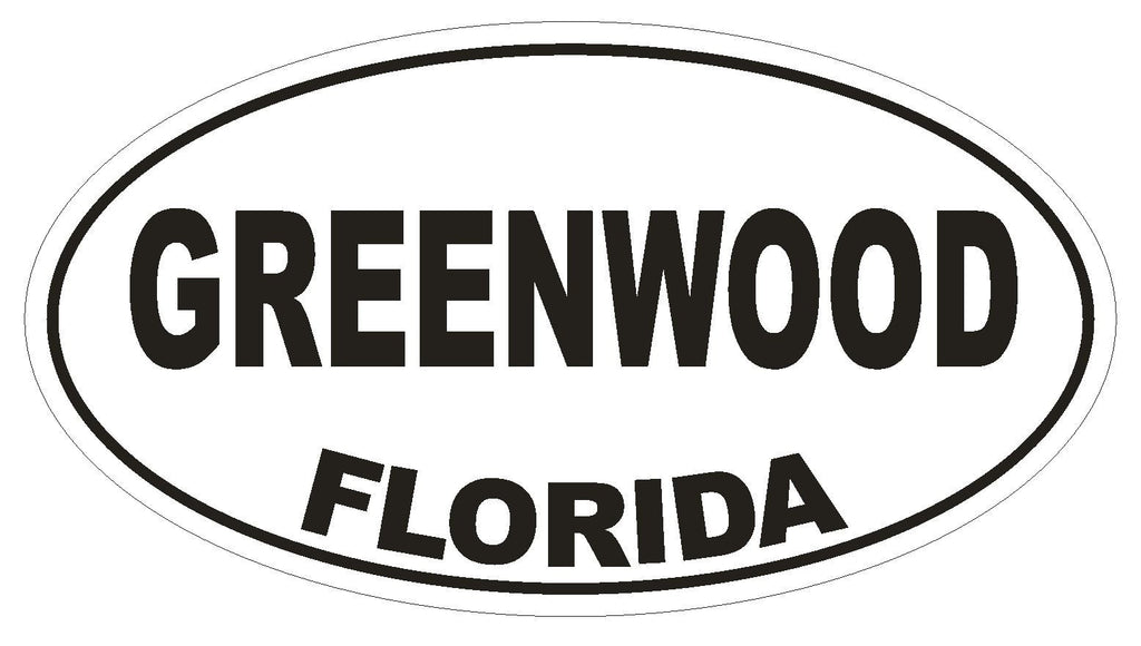 Greenwood Florida Oval Bumper Sticker or Helmet Sticker D2663 Euro Decal - Winter Park Products