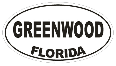 Greenwood Florida Oval Bumper Sticker or Helmet Sticker D2663 Euro Decal - Winter Park Products