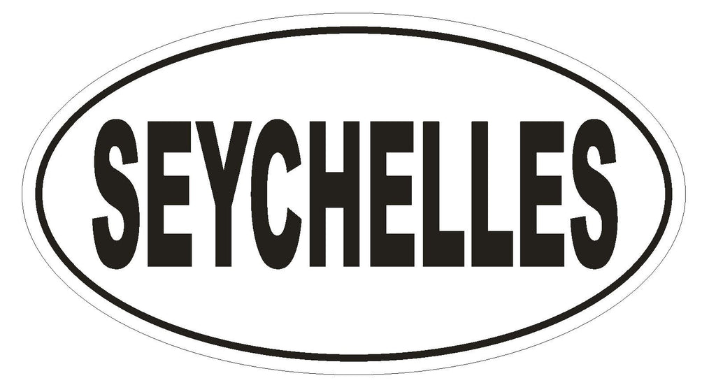 Seychelles Oval Bumper Sticker or Helmet Sticker D2315 Euro Oval Country Code - Winter Park Products