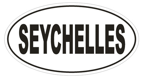 Seychelles Oval Bumper Sticker or Helmet Sticker D2315 Euro Oval Country Code - Winter Park Products