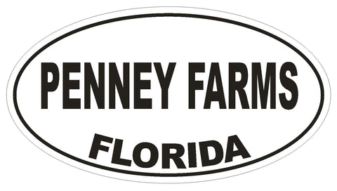 Penney Farms Florida Oval Bumper Sticker or Helmet Sticker D2722 Decal - Winter Park Products