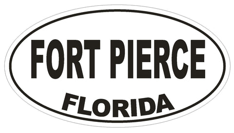 Fort Pierce Florida Oval Bumper Sticker or Helmet Sticker D2630 Euro Oval Decal - Winter Park Products