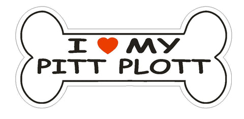 Love My Pitt Plott Bumper Sticker or Helmet Sticker D2506 Dog Bone Decal - Winter Park Products