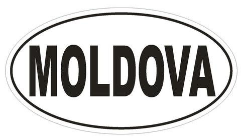 Moldova Oval Bumper Sticker or Helmet Sticker D2209 Euro Oval Country Code - Winter Park Products