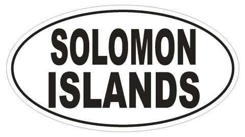 Solomon Islands Oval Bumper Sticker or Helmet Sticker D2230 Euro Oval Code - Winter Park Products