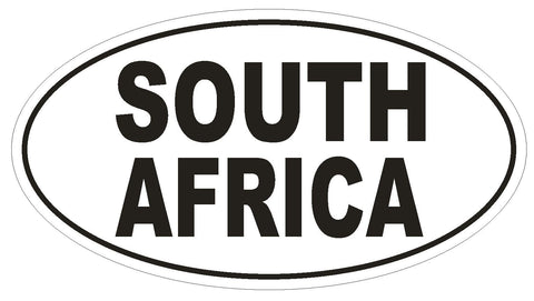 South Africa Oval Bumper Sticker or Helmet Sticker D2235 Euro Oval Code - Winter Park Products