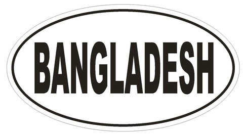 Bangladesh Oval Bumper Sticker or Helmet Sticker D2247 Euro Oval Country Code - Winter Park Products
