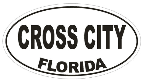 Cross City Florida Oval Bumper Sticker or Helmet Sticker D2621 Euro Oval Decal - Winter Park Products