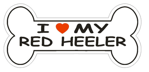Love My Red Heeler Bumper Sticker or Helmet Sticker D2524 Dog Bone Decal - Winter Park Products