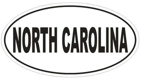 North Carolina Oval Bumper Sticker or Helmet Sticker D2362 State Euro Oval - Winter Park Products
