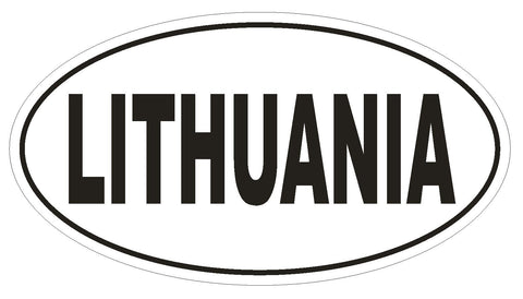 Lithuania Oval Bumper Sticker or Helmet Sticker D2194 Euro Oval Country Code - Winter Park Products
