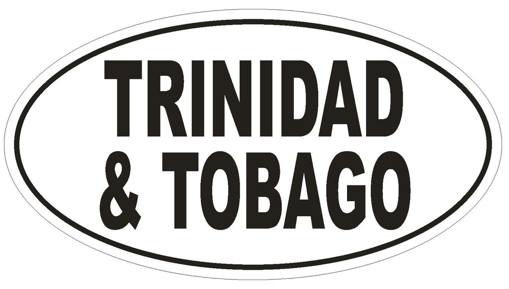 Trinidad & Tobago Oval Bumper Sticker or Helmet Sticker D2232 Euro Oval Code - Winter Park Products