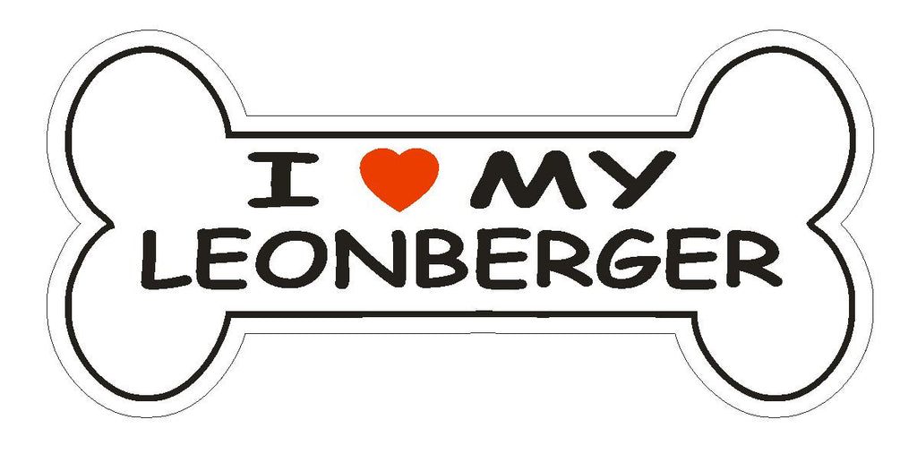 Love My Leonberger Bumper Sticker or Helmet Sticker D2475 Dog Bone Decal - Winter Park Products