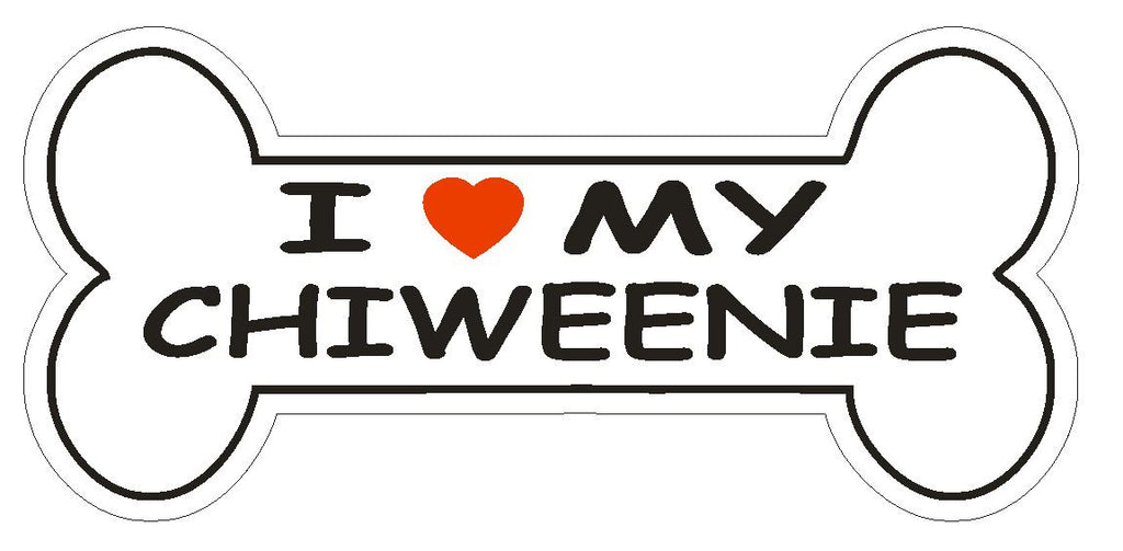 Love My Chiweenie Bumper Sticker or Helmet Sticker D2443 Dog Bone Pet Lover - Winter Park Products