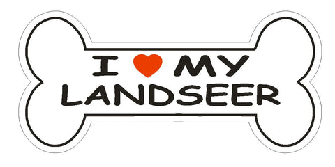 Love My Landseer Bumper Sticker or Helmet Sticker D2474 Dog Bone Decal - Winter Park Products