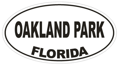 Oakland Park Florida Oval Bumper Sticker or Helmet Sticker D2703 Decal - Winter Park Products