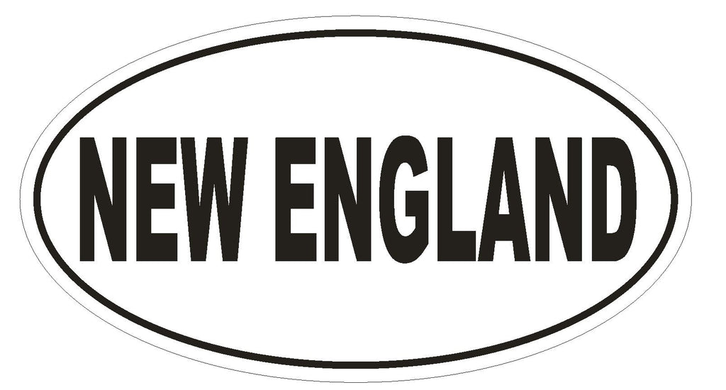 New England Oval Bumper Sticker or Helmet Sticker D2361 State Euro Oval - Winter Park Products