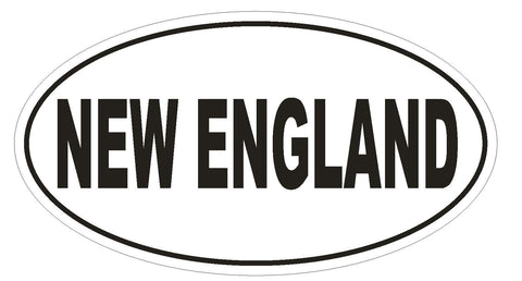 New England Oval Bumper Sticker or Helmet Sticker D2361 State Euro Oval - Winter Park Products