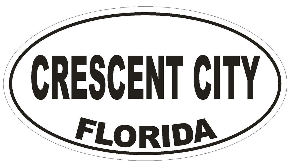 Crescent City Florida Oval Bumper Sticker or Helmet Sticker D2648 Euro Decal - Winter Park Products