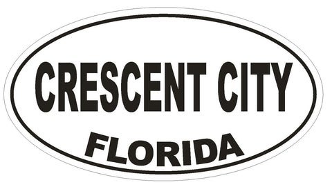 Crescent City Florida Oval Bumper Sticker or Helmet Sticker D2648 Euro Decal - Winter Park Products