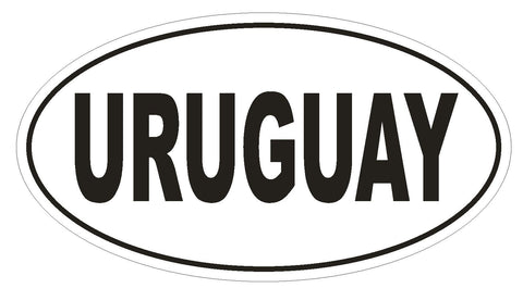 Uruguay Oval Bumper Sticker or Helmet Sticker D2279 Euro Oval Country Code - Winter Park Products