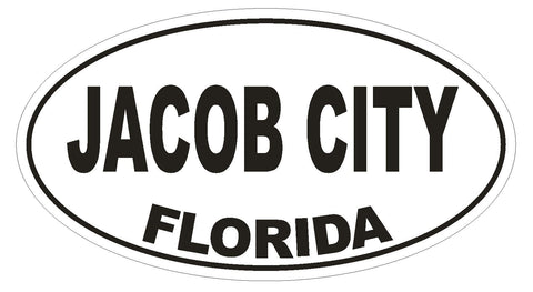 Jacob City Florida Oval Bumper Sticker or Helmet Sticker D2639 Euro Oval Decal - Winter Park Products