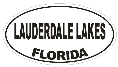 Lauderdale Lakes Florida Oval Bumper Sticker or Helmet Sticker D2684 Decal - Winter Park Products