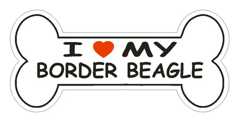 Love My Border Beagle Bumper Sticker or Helmet Sticker D2583 Dog Bone Decal - Winter Park Products