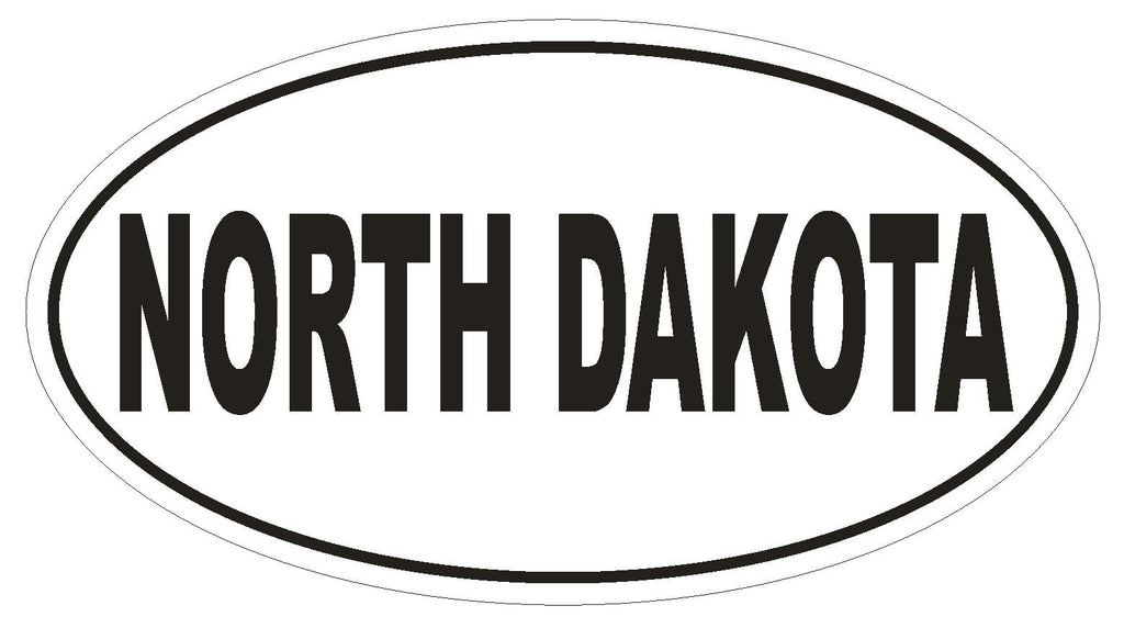 North Dakota Oval Bumper Sticker or Helmet Sticker D2363 State Euro Oval - Winter Park Products
