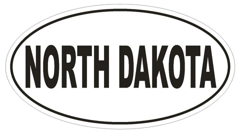 North Dakota Oval Bumper Sticker or Helmet Sticker D2363 State Euro Oval - Winter Park Products