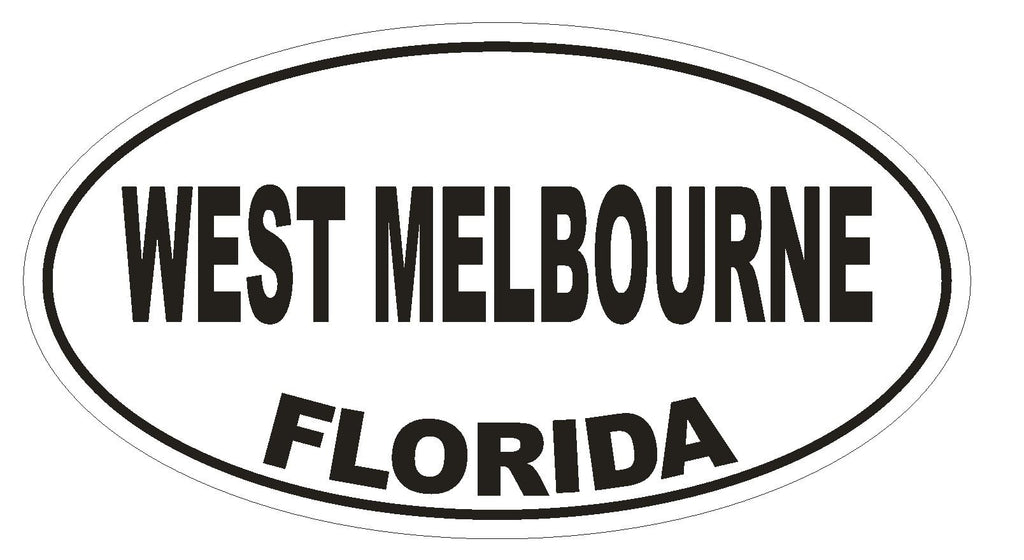 West Melbourne Florida Oval Bumper Sticker or Helmet Sticker D2665 Euro Decal - Winter Park Products